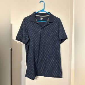 Old Navy Dark Blue Polo with White Dots
